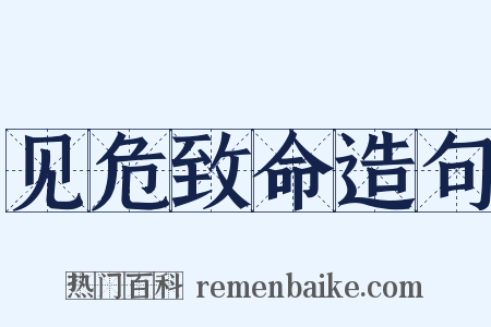 见危致命造句是什么意思的图片